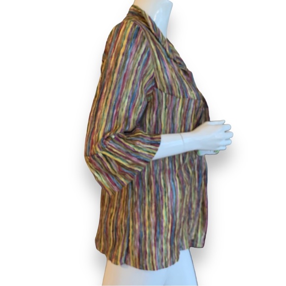 MAXIMA UNSTRUCTURED MULTI COLOR METALLIC STRIPED JACKET. WOMEN’S SIZEMEDIUM - Picture 3 of 8